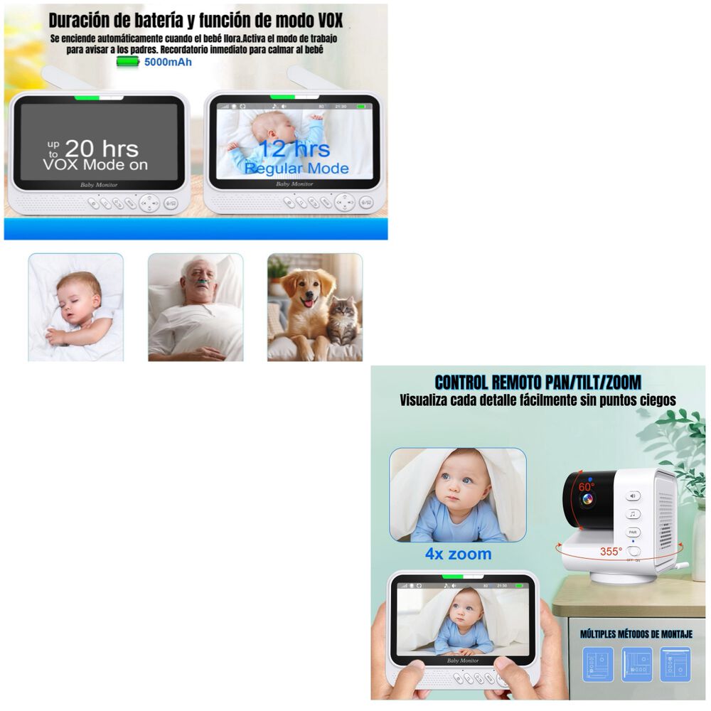 Cámara Monitor Inteligente Premium 7″1080p Abm790 Lubabycas image number 3.0