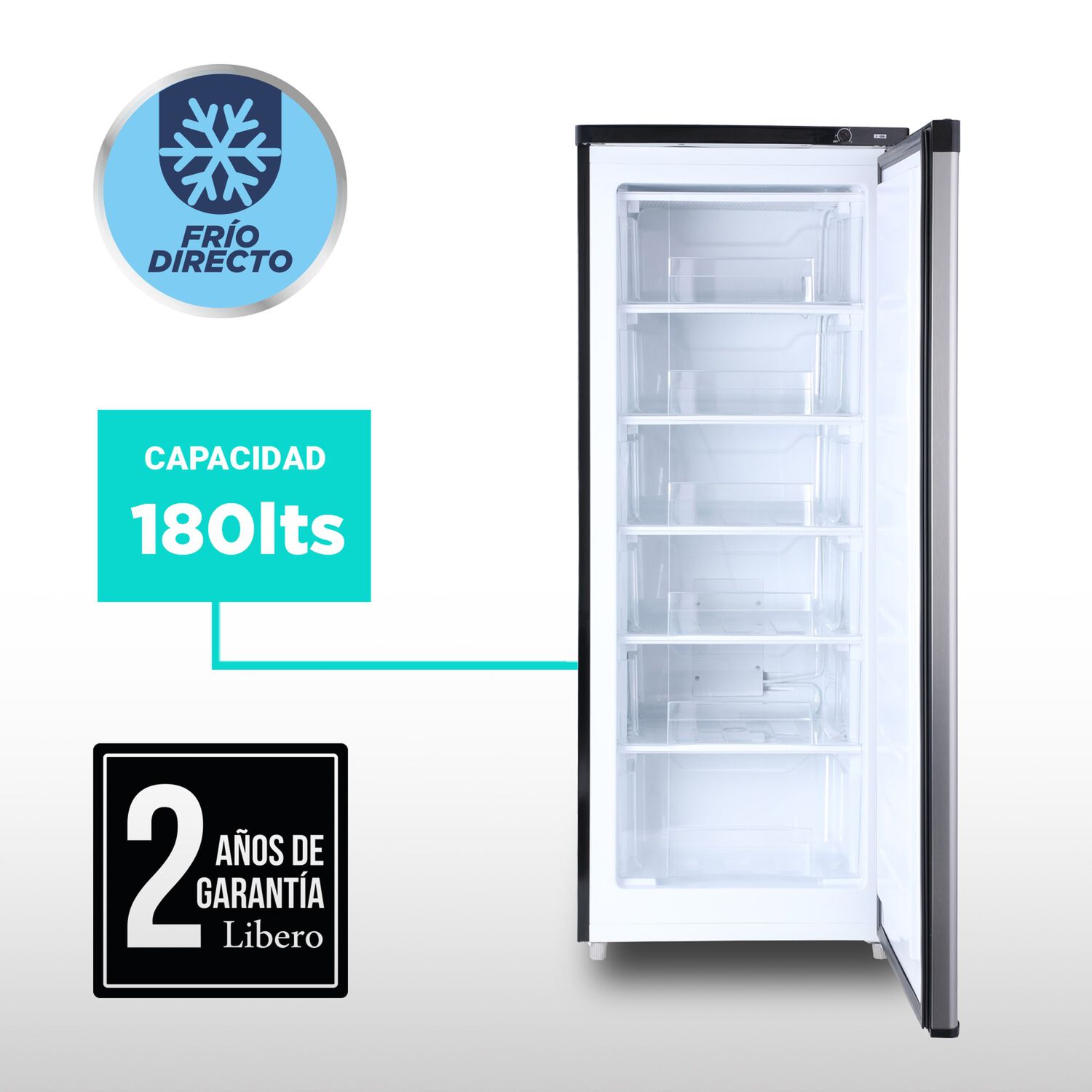 Freezer Vertical Frio Directo 180 Lts Lfv-200i Inox image number 6.0