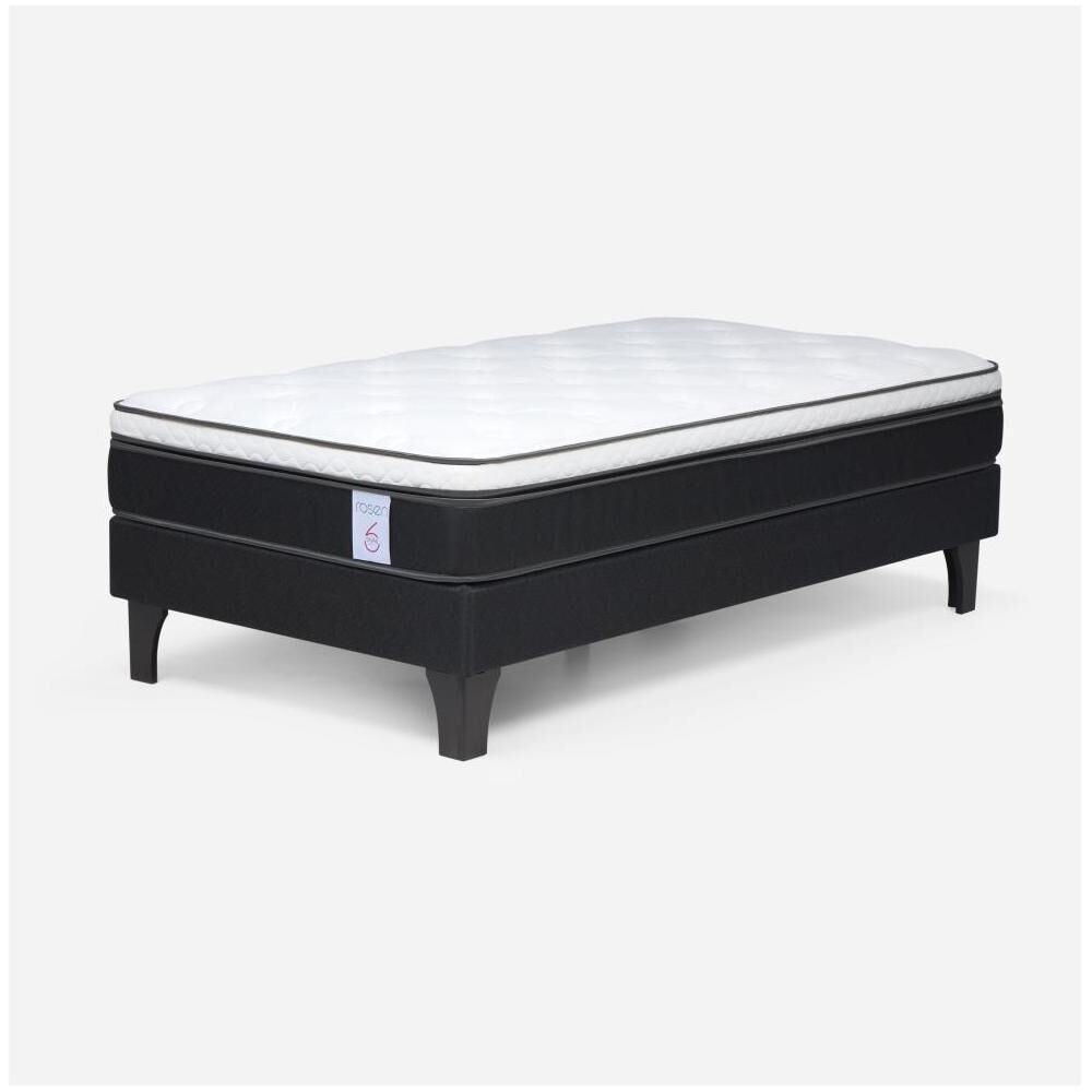 Cama Europea Rosen New Style 6 / 1 Plaza / Base Normal + Set De Maderas image number 7.0
