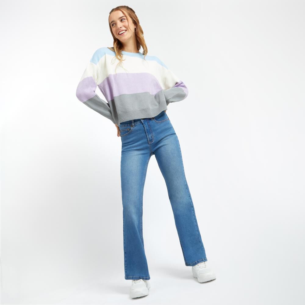 Sweater Tejido Bloque Regular Cuello Redondo Mujer Freedom image number 1.0