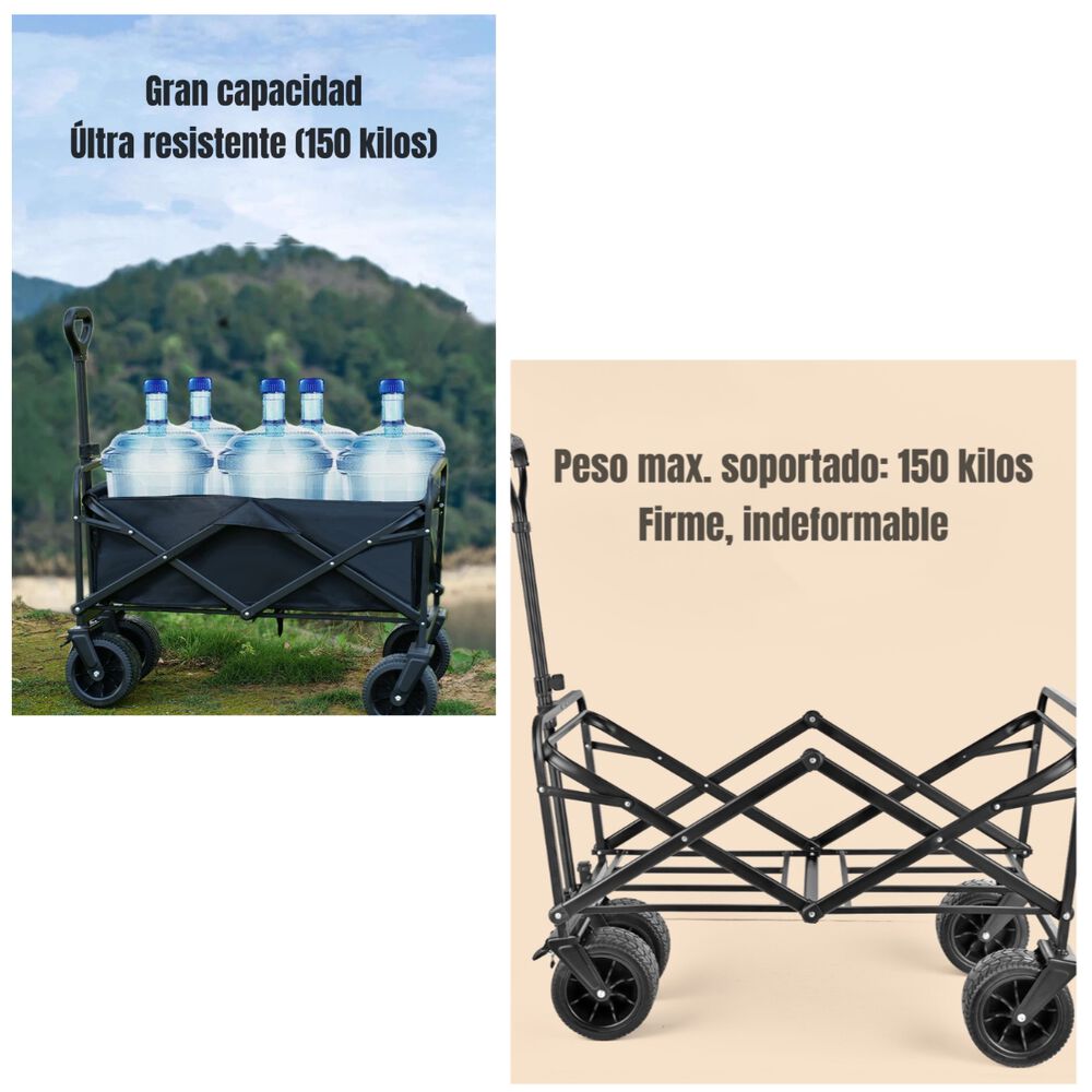 Carrito Para Compras Y Camping Con Frenos Negro Lubabycas image number 2.0