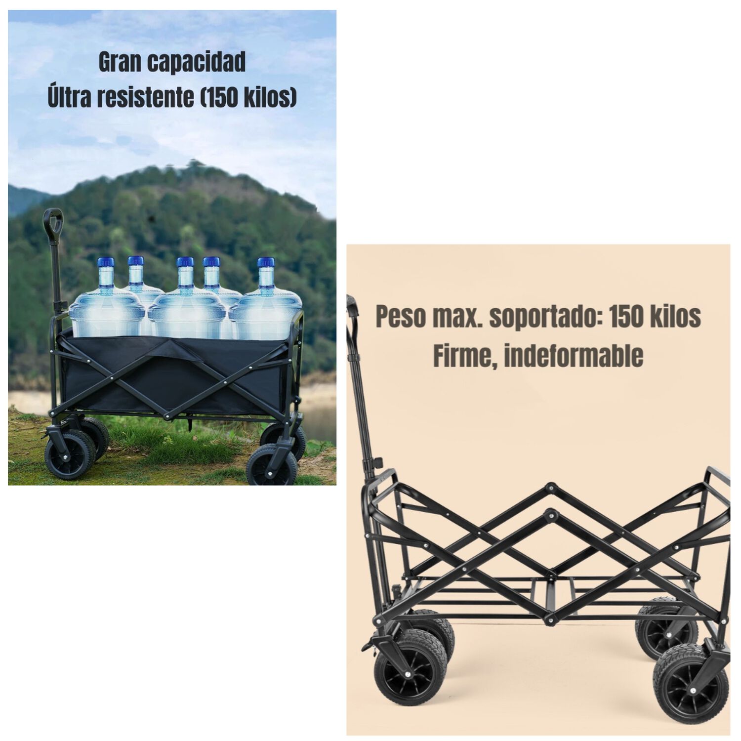 Carrito Para Compras Y Camping Con Frenos Negro Lubabycas image number 2.0