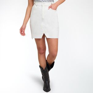 Falda Denim Con Hebilla Tiro Medio Regular Mujer Kimera