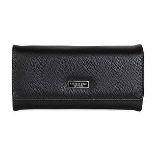 Billetera Mujer Flap-bessie Negra Kenneth Cole