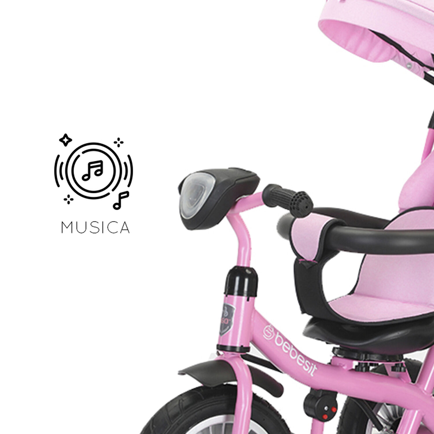 Triciclo Paseo Infantil 360 1326 Lx Rosado Bebesit image number 6.0
