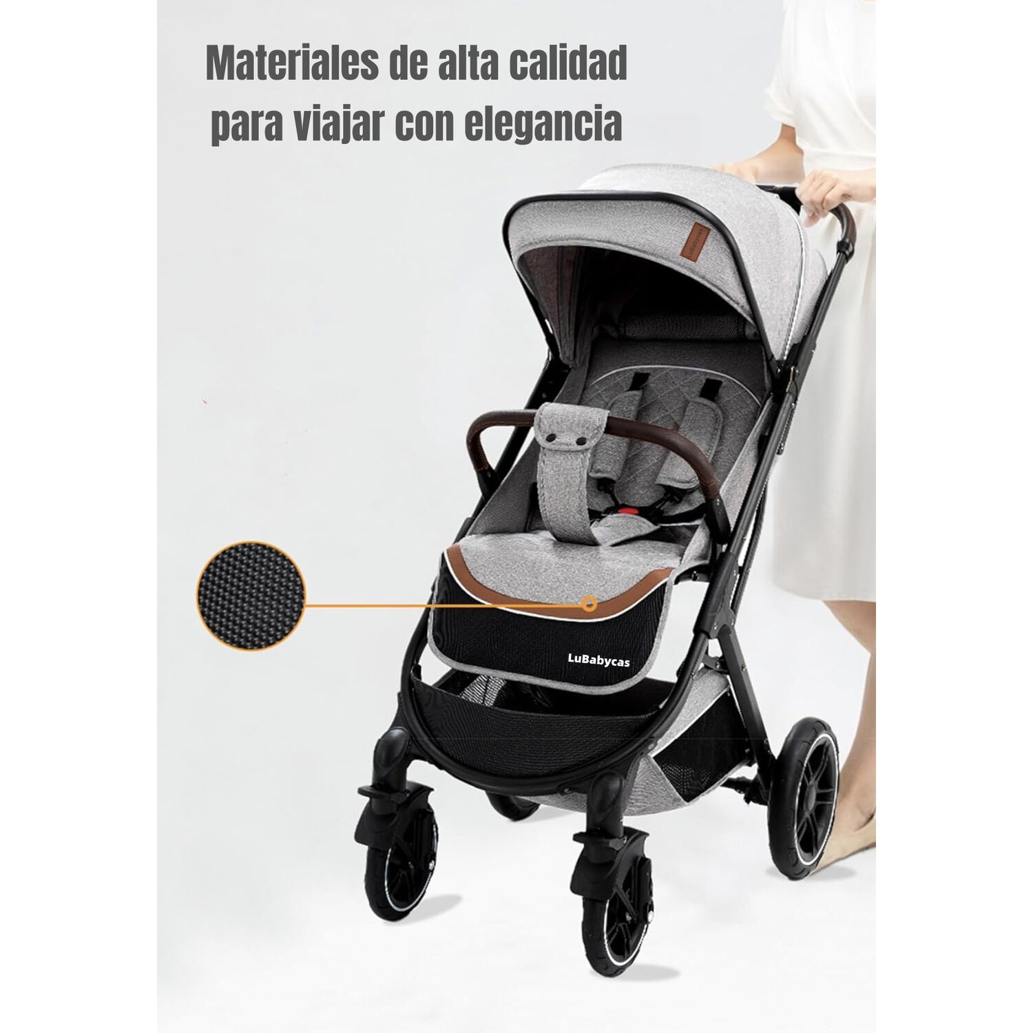 Coche De Paseo Con Cubre Pies Lubabycas Gris image number 6.0