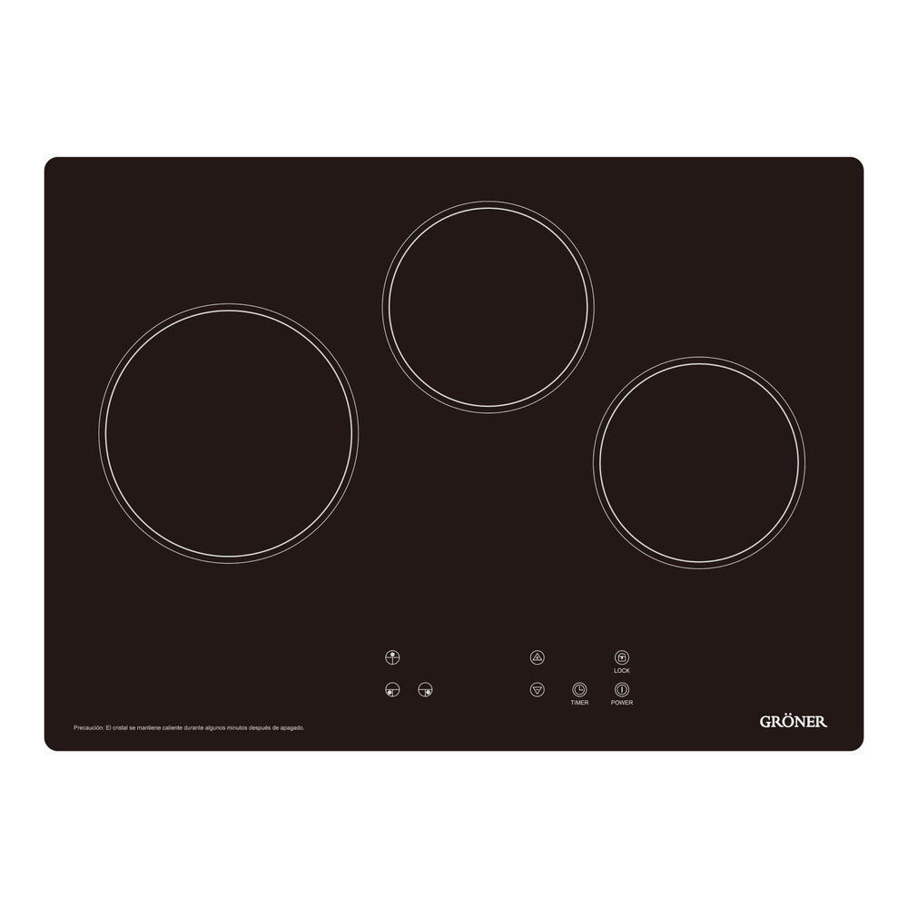 Encimera Vitrocer&aacute;mica Groner Touch Black 3q image number 1.0
