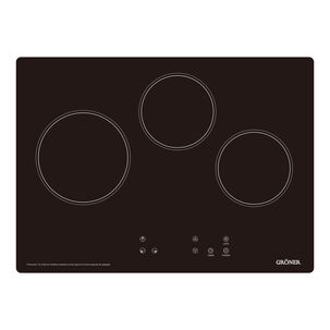 Encimera Vitrocer&aacute;mica Groner Touch Black 3q