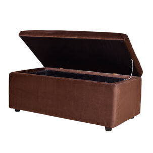 Banqueta Baul Felpa Chocolate 95x50x45