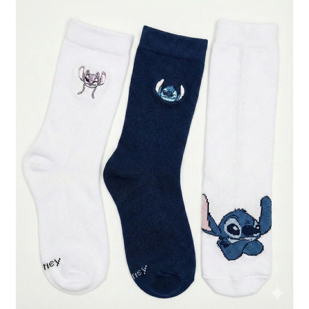 Tripack Calcetines Escolares Ni&ntilde;a Lilo Stitch Blanco Disney image number 0.0