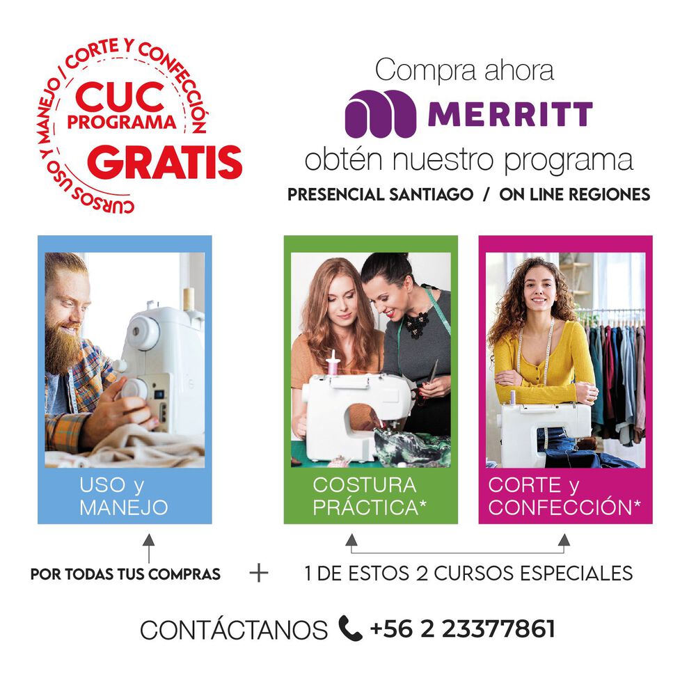 Combo Merritt M&aacute;quina De Coser Me 9300 + M&aacute;quina Overlock Max image number 8.0