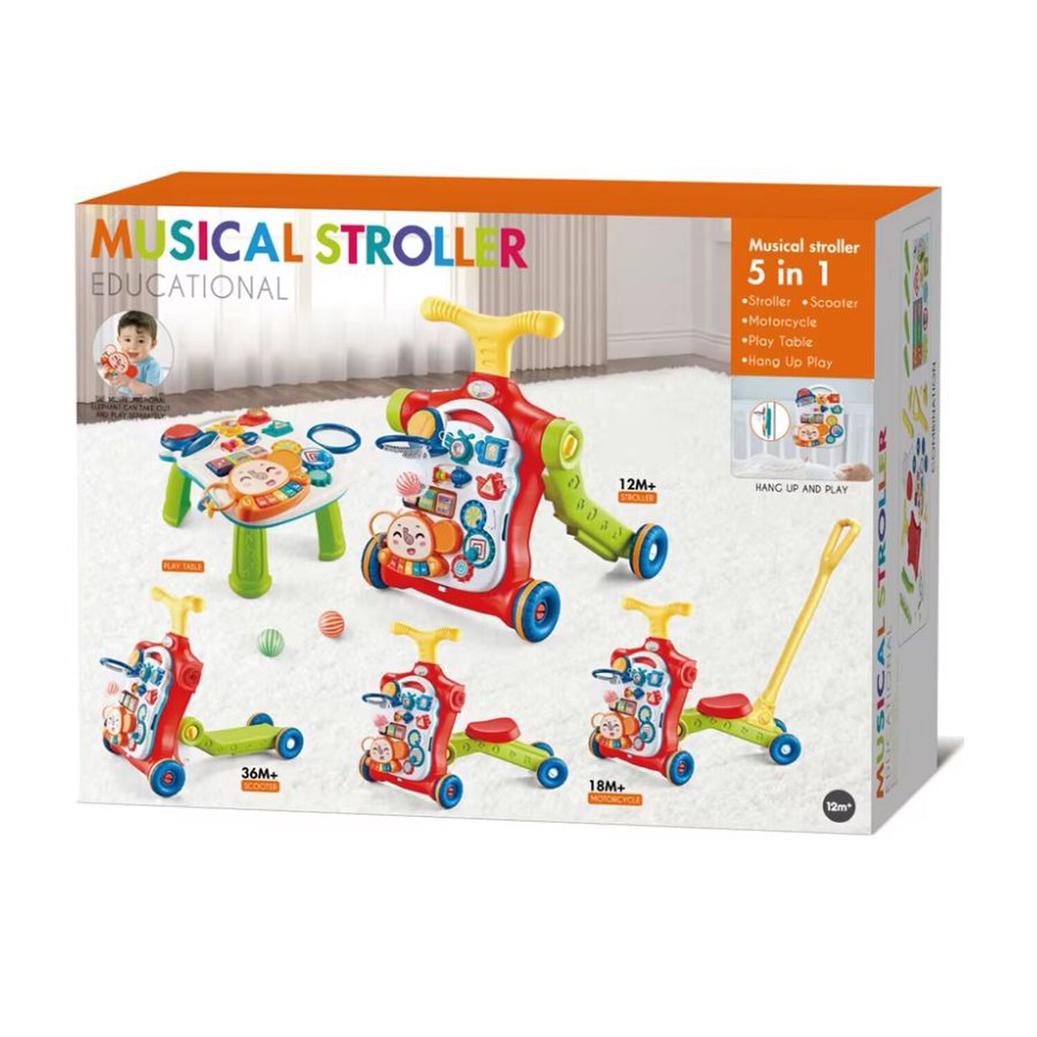 Andador De Aprendizaje Plegable Musical 5 En 1 Para Beb&eacute;s image number 6.0