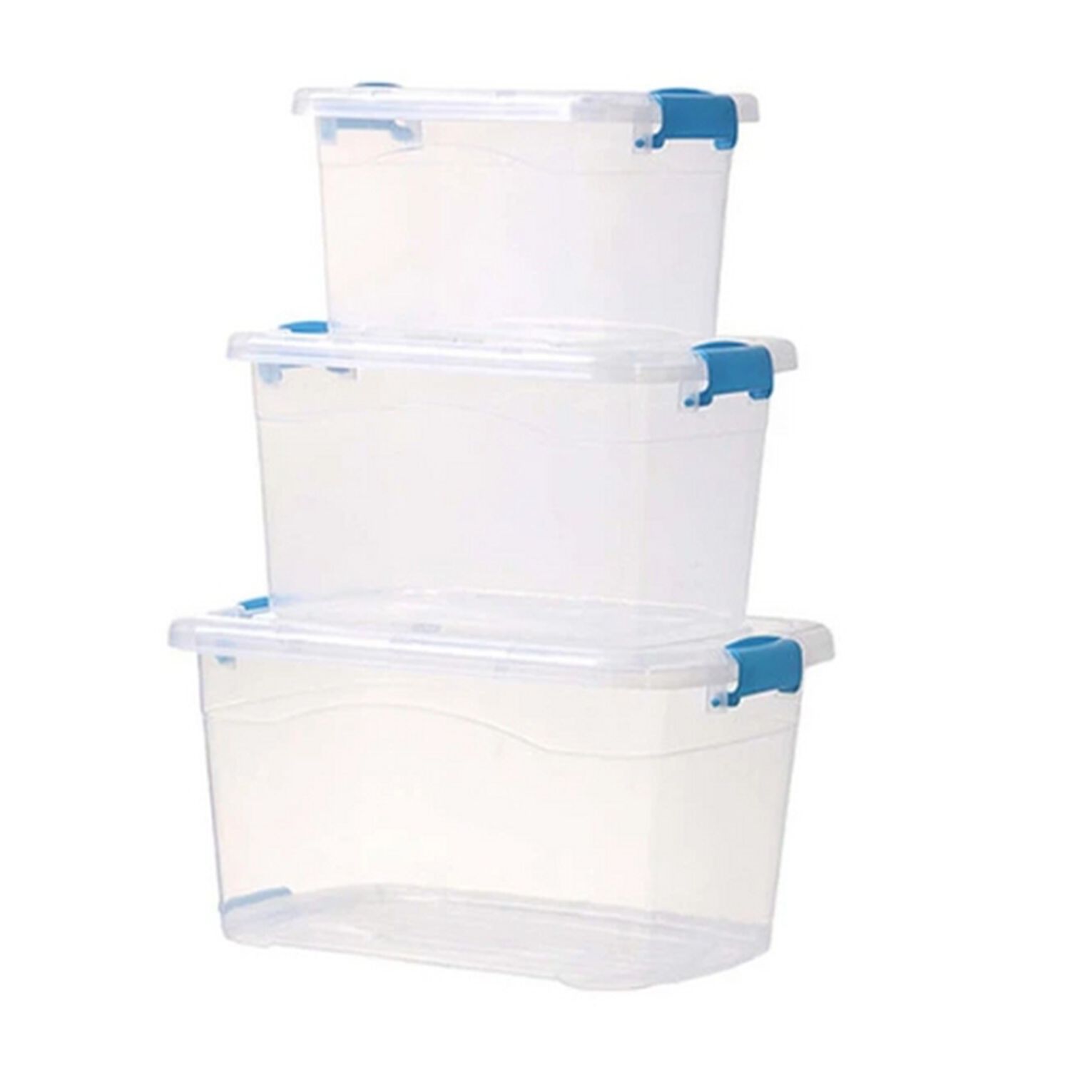 Set De 3 Cajas De Almacenamiento De Plastico Con Tapas image number 0.0