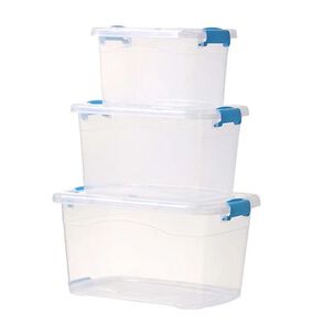 Set De 3 Cajas De Almacenamiento De Plastico Con Tapas