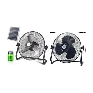 Pack De 2 Ventilador De Mesa Recargable Metal Con Panel Solar