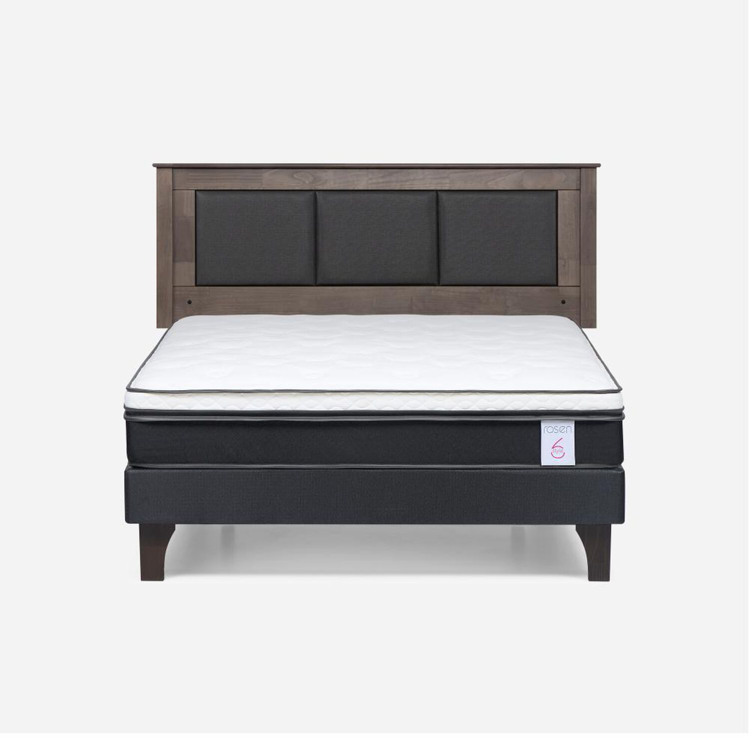Cama Europea Rosen New Style 6 / 2 Plazas / Base Normal + Respaldo image number 0.0