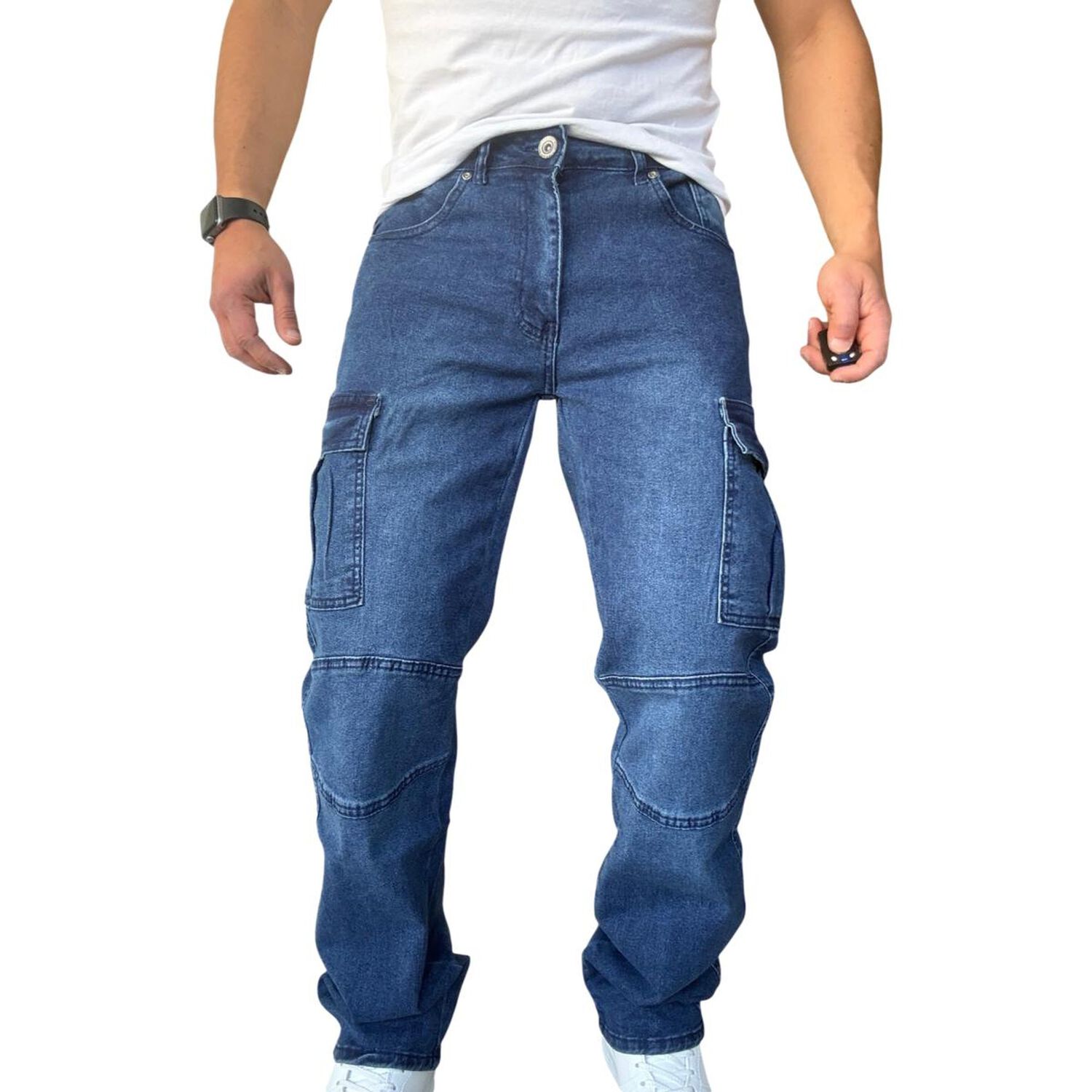 Jeans Cargo Recto Elasticado Stragth Fit Focalizado image number 4.0