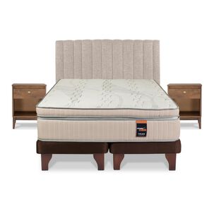 Cama Europea Flex Maximo Cobre / King / Base Dividida + Set De Maderas