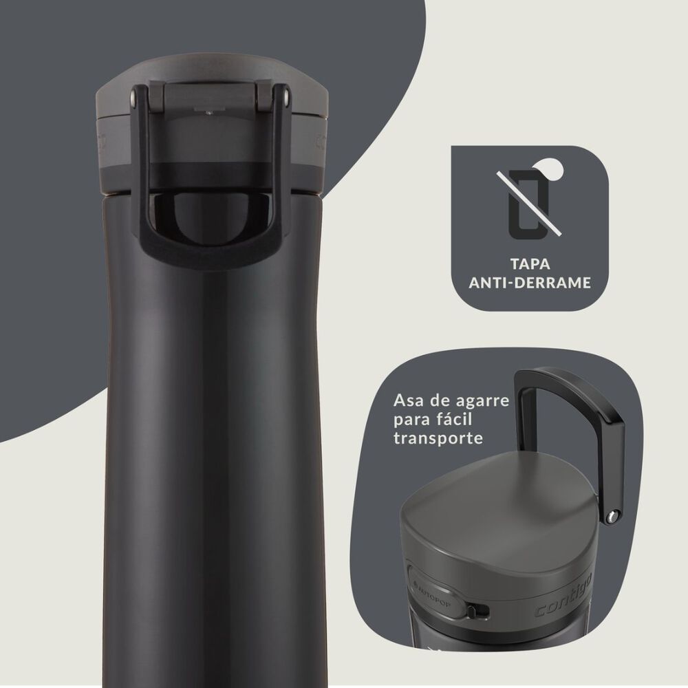 Contigo Jackson Chill 2.0 Autopop Botella De Agua Acero Inoxidable 710ml - Negro image number 6.0