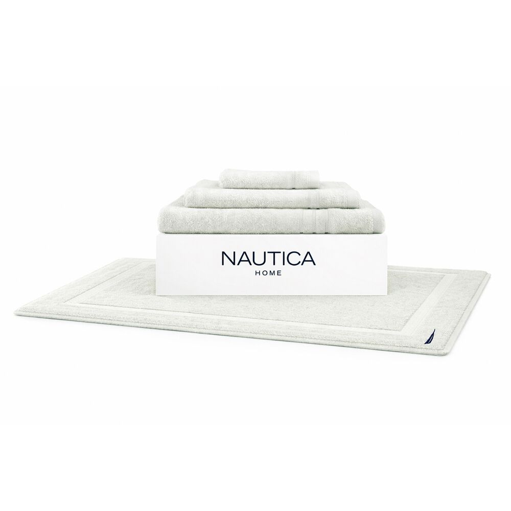 Set 4 Toallas Nautica Signature Cara+mano+cuerpo+piso 100% Algod&oacute;n Gris Claro image number 0.0