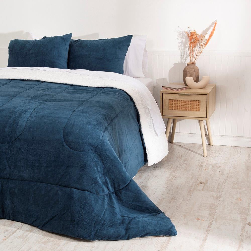 Plumon Coral Sherpa 2 Plazas Azul image number 3.0