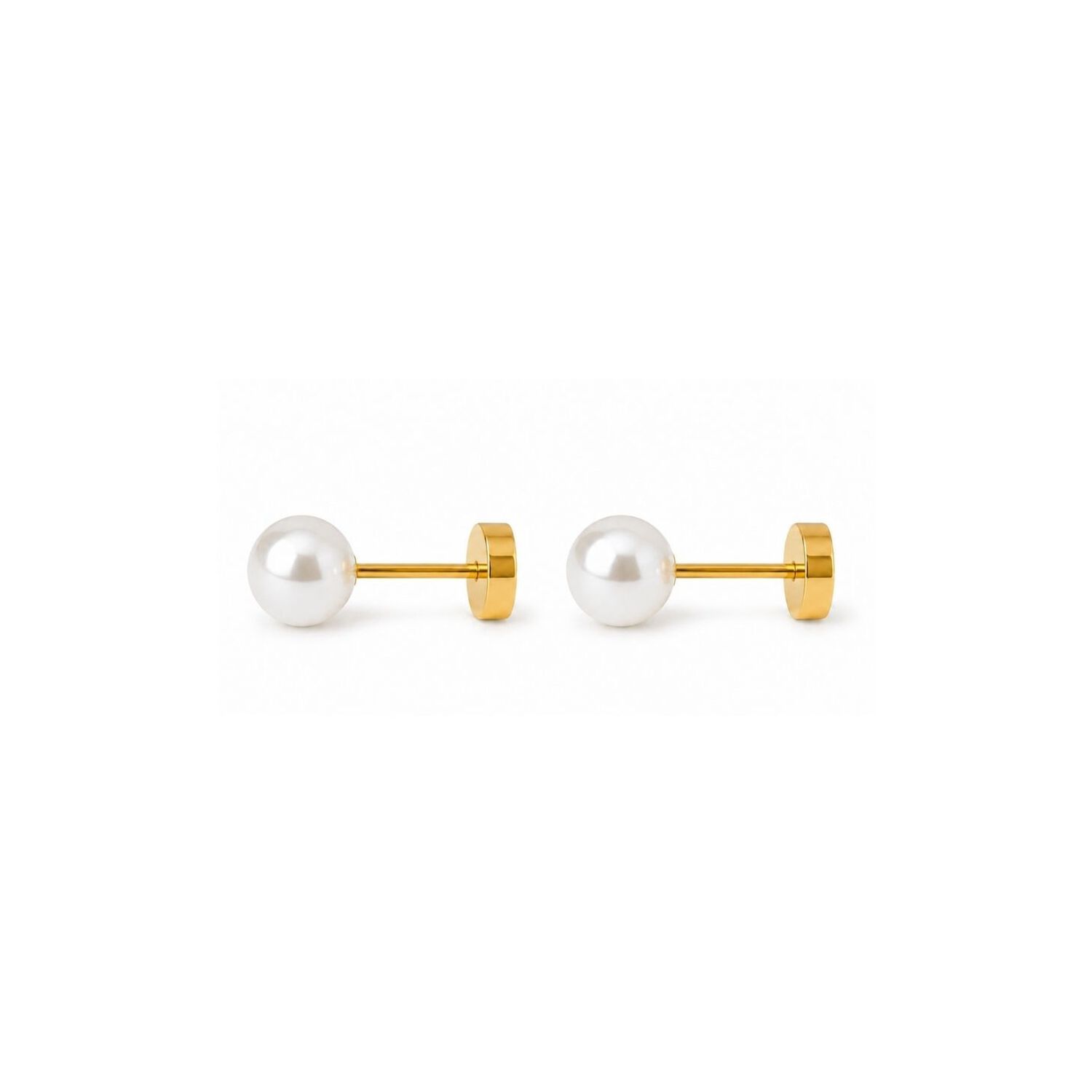 Aros Abridores Perla Casquillo 5mm N2 Oro 14k Beb&eacute; Dorado image number 1.0