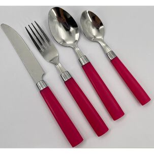 Cubiertos De Mesa Casaideal Magenta 16p / 16 Piezas