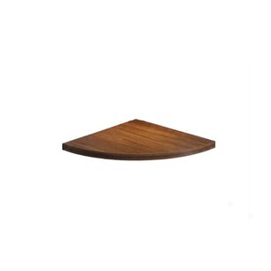 Repisa Flotante De Esquina Curva Madera Nogal Minimalista 30cm