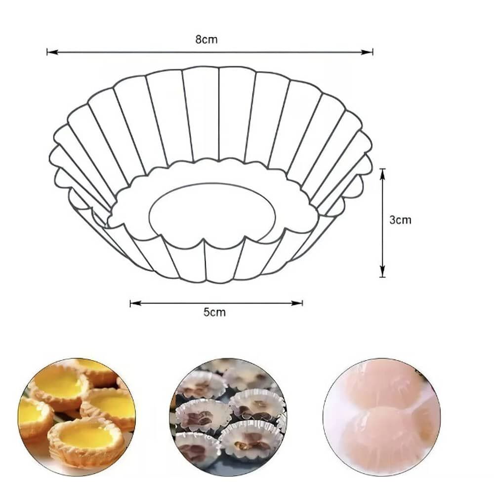 Pack 24 Molde Mini Tartaleta Tarta Moldes Para Reposteria Color Gris image number 1.0