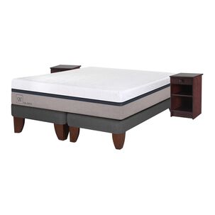 Cama Europea Cic Balance / 2 Plazas / Base Dividida + Velador