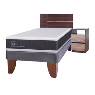 Cama Europea Cic New Ortopedic / 1.5 Plazas / Base Normal + Set De Maderas