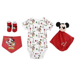 Set 4 Piezas Navidad Mickey Dulces Ni&ntilde;o 9-12m
