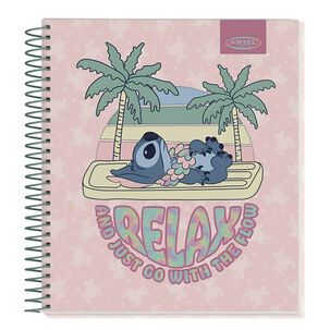 Pack 8pcs Cuadernos Book 120hj Stitch Waves Artel 2932