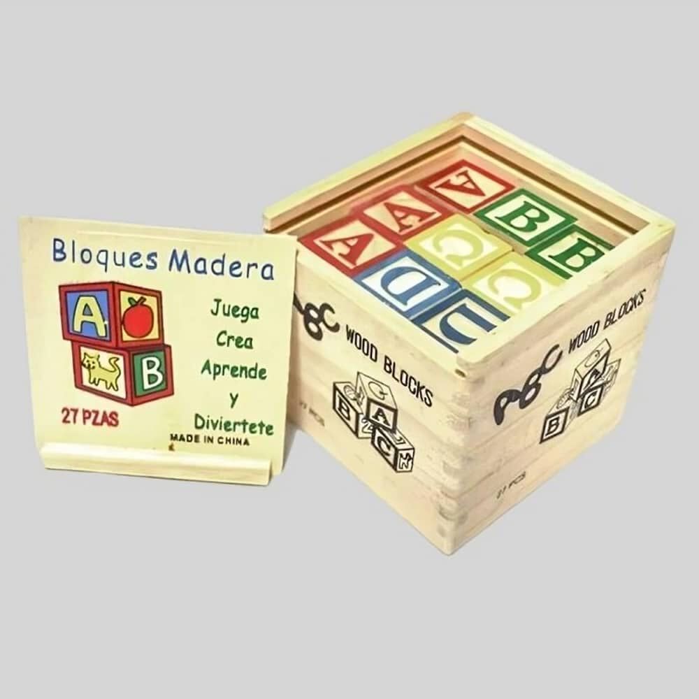 Cubo De Madera 27 Piezas Juguete Didactico Letras Y Numero image number 2.0