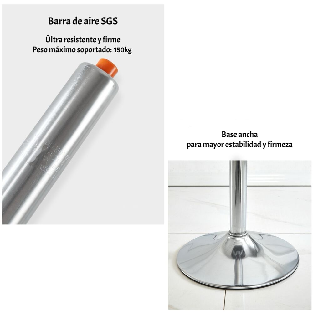 Pack 2 Sillas Piso Bar Premium Negras Altura Regulable Yc229 image number 2.0