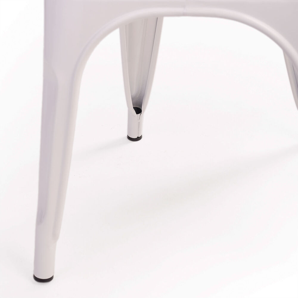 Pack 4 Silla Tolix Vintage Con Asiento De Madera Blanco image number 7.0