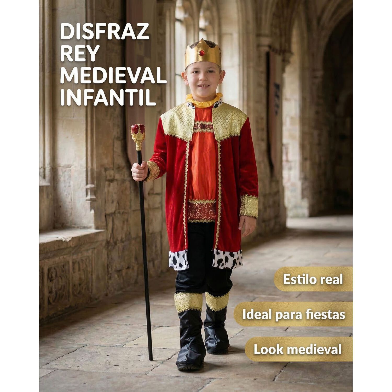 Disfraz Rey Medieval Infantil image number 13.0