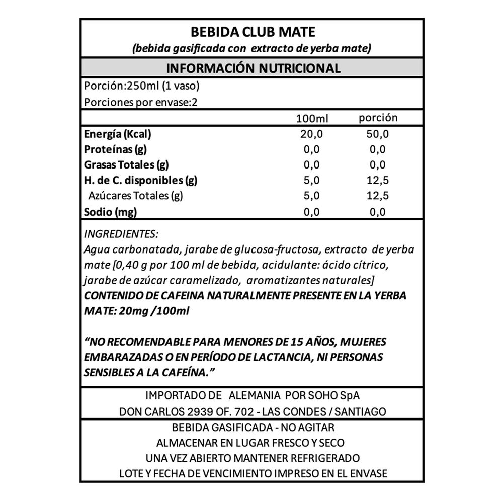 Bebida Mate Natural Club Mate 1 X 500 Ml image number 4.0