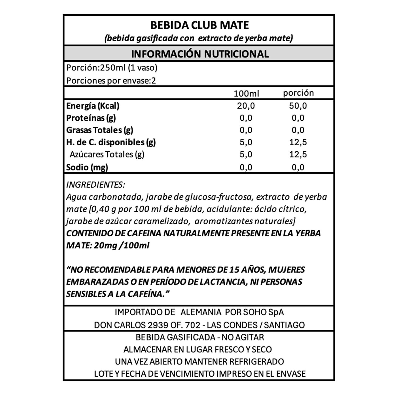 Bebida Mate Natural Club Mate 1 X 500 Ml image number 4.0