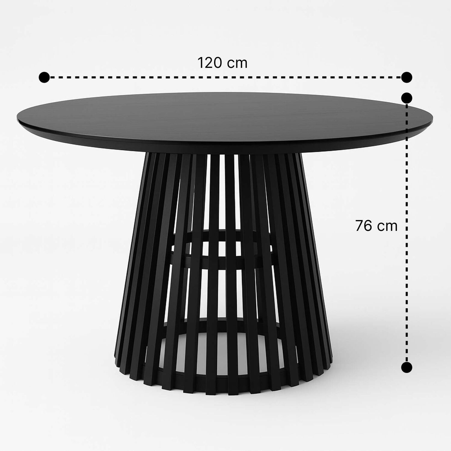 Mesa Redonda De Comedor 120 Cm Madera Natural Base Estilo Rejilla image number 2.0