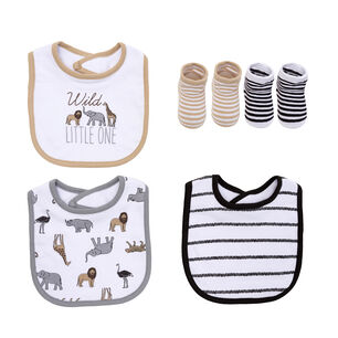 Set Baberos + Calcetines Ni&ntilde;o Wild Bambino