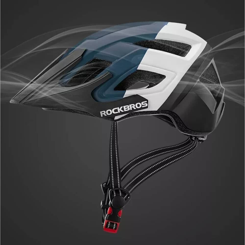 Casco Bicicleta Adulto Rockbros Azul Blanco image number 4.0
