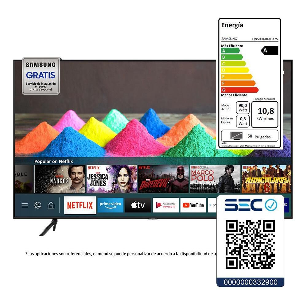 Qled Samsung Q60T / 50 " / Ultra Hd / 4k / Smart Tv image number 9.0