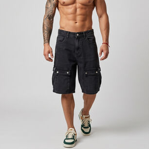 Short Bermuda Denim Cargo Relaxed Fit Hombre Hawai