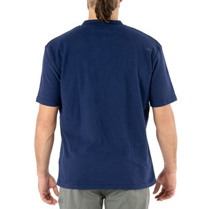 Polera Pique Quebec Manga Corta Azul Hombre