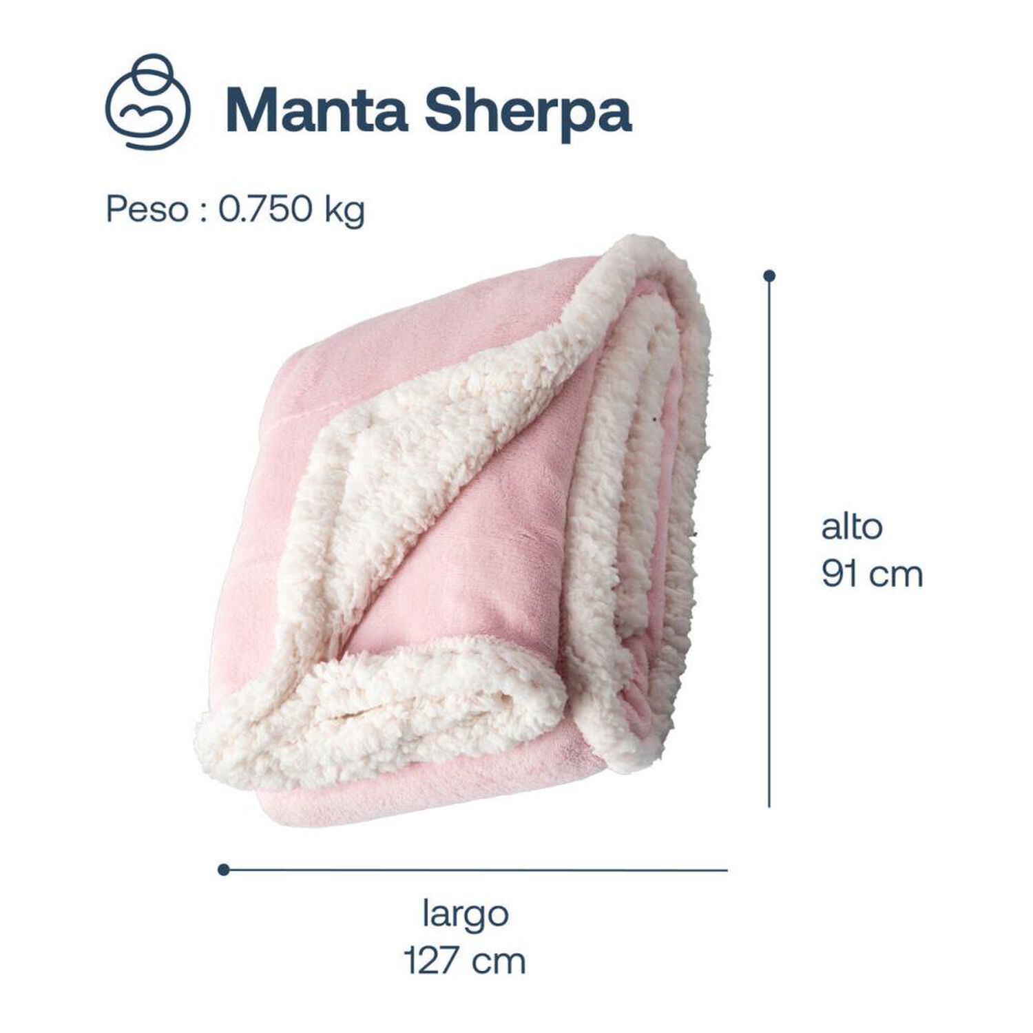 Manta Sherpa Bebesit De Polar - Rosa image number 6.0
