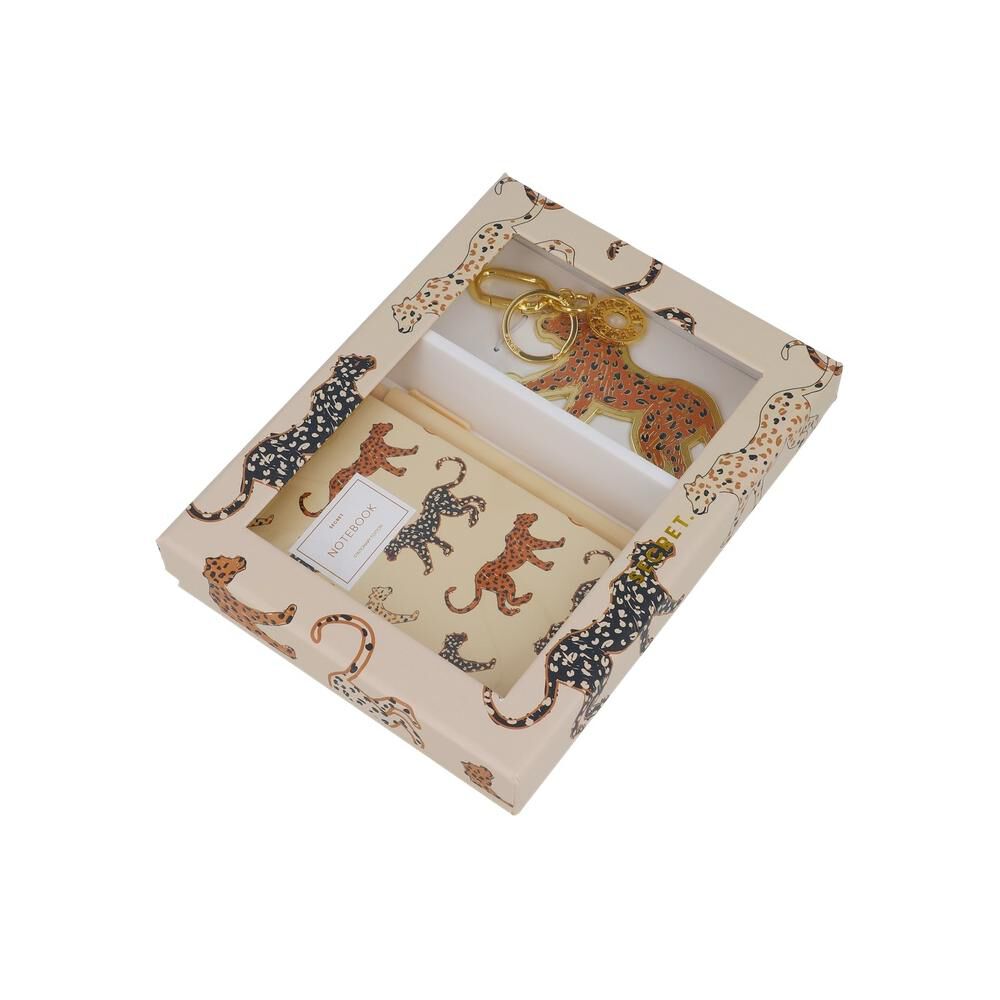 Set Libreta + L&aacute;piz + Charm Secret Sintra St6 Leopardo image number 0.0