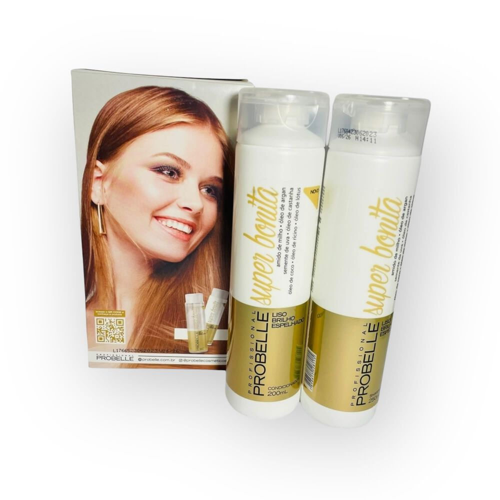 Kit Shampoo Y Acondicionador 500ml Liso Brillo Espejado Probelle image number 1.0