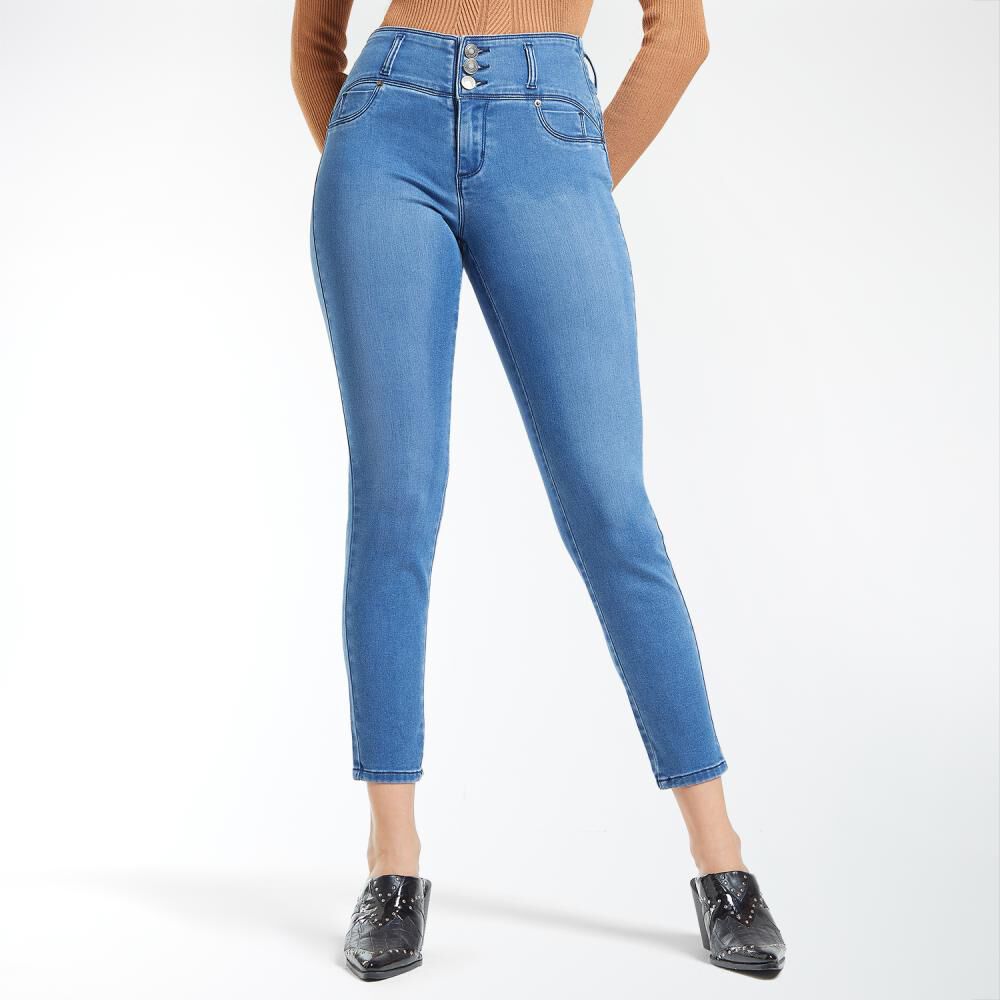 Jeans Tiro Medio Escultural Push Up Mujer Kimera image number 0.0