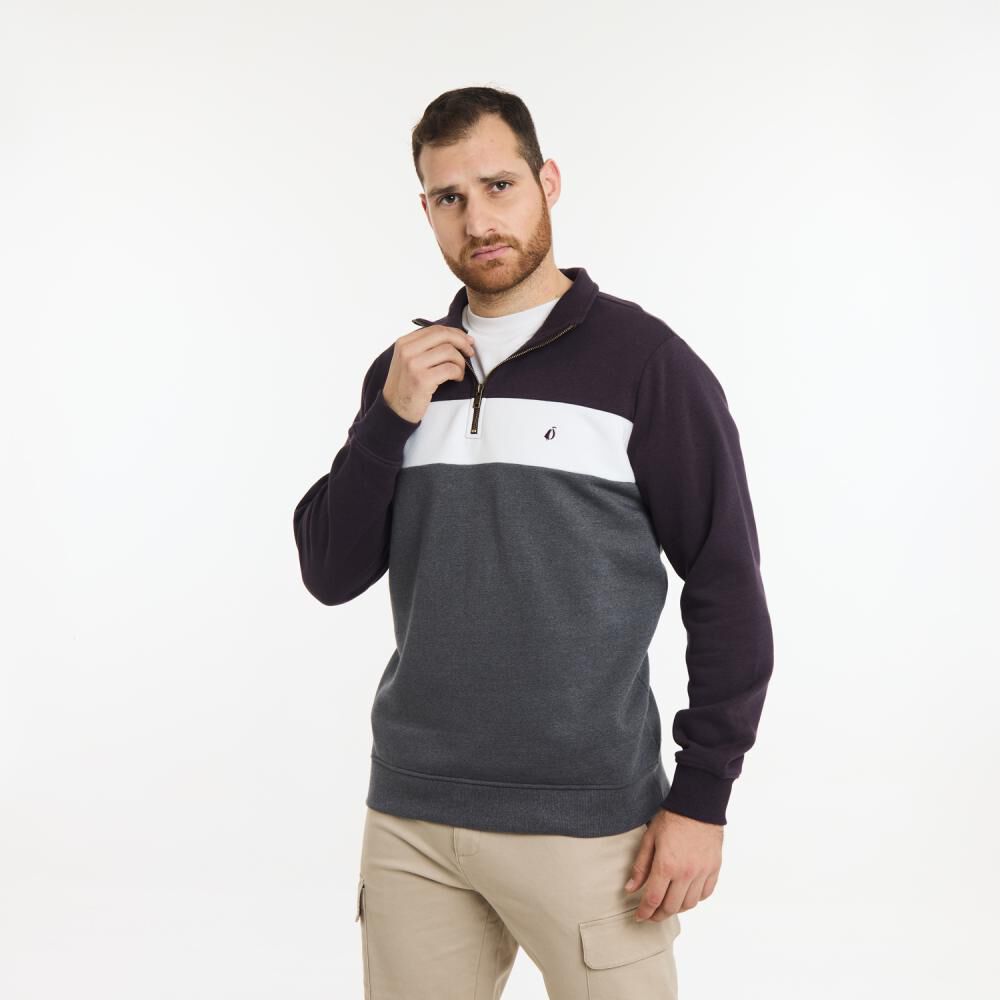 Polerón Bloque Color Regular Cuello Alto Hombre Herald image number 2.0